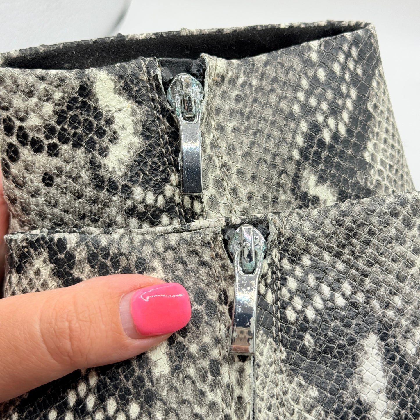 Essex Lane Gabriella Snake Print Ankle Boots Size 7M / 37.5