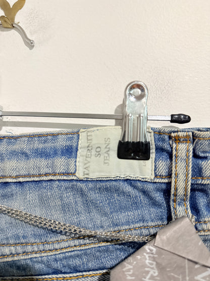 Taverniti So Jeans Denim Shorts Polka Dot Cuff Size 27