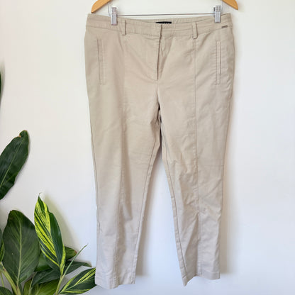 Jigsaw Size 14 Light Beige Mid Waist Length Trousers