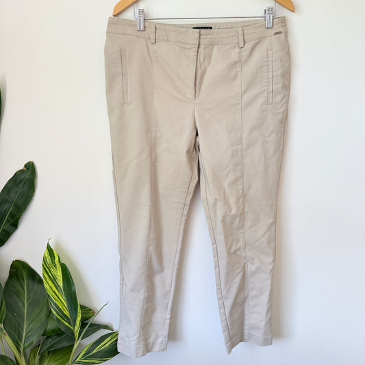 Jigsaw Size 14 Light Beige Mid Waist Length Trousers