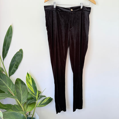 Red Jeans NYC Size XL/42 Black Velvet Trousers (83cm waist)