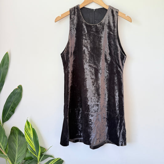 Cheryl Vuillermin Size U/Arm 45cm Black Velvet Sleeveless Mini Dress
