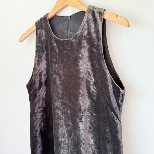 Cheryl Vuillermin Size U/Arm 45cm Black Velvet Sleeveless Mini Dress