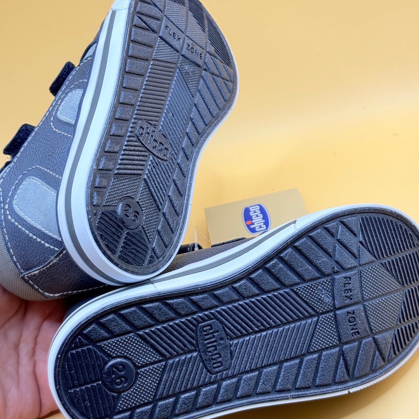 Chicco Kids’ Navy Double-Strap Ankle Sneakers – Size 26 / 8.5US