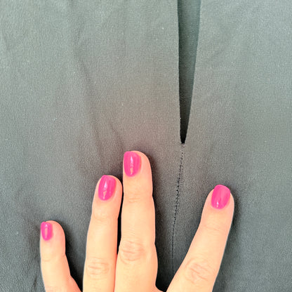 Ruby Size 8 Black Long Sleeve Mini Dress Drop Waist Ruffled Hem