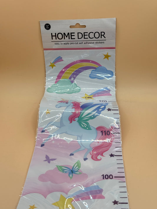 Home Decor Unicorn Height Chart Wall Sticker
