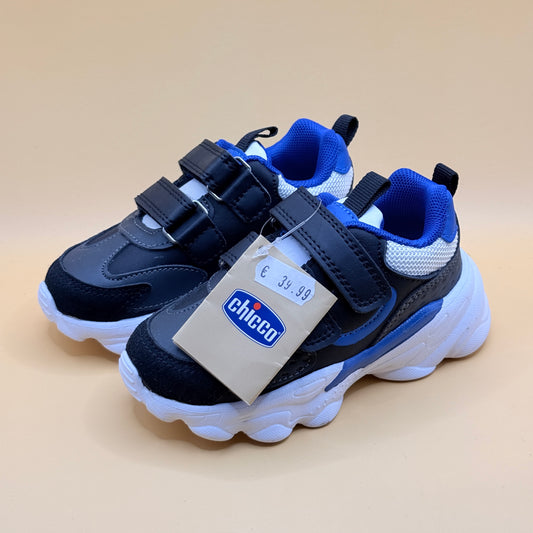 Chicco Kids’ Sporty Blue & Black Sneakers – Size 24 / 7US