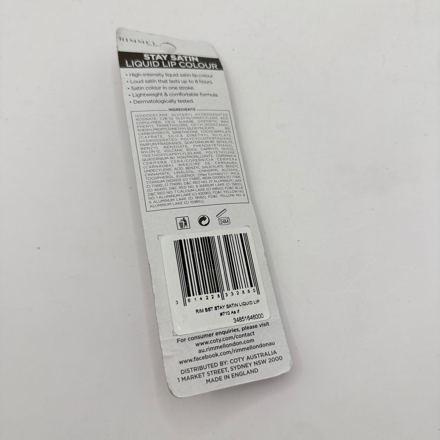 Rimmel Stay Satin Liquid Lip Colour – 5.5mL Long-Wear Nude Shade