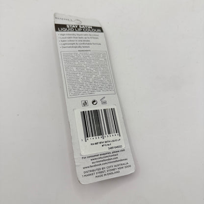 Rimmel Stay Satin Liquid Lip Colour – 5.5mL Long-Wear Nude Shade