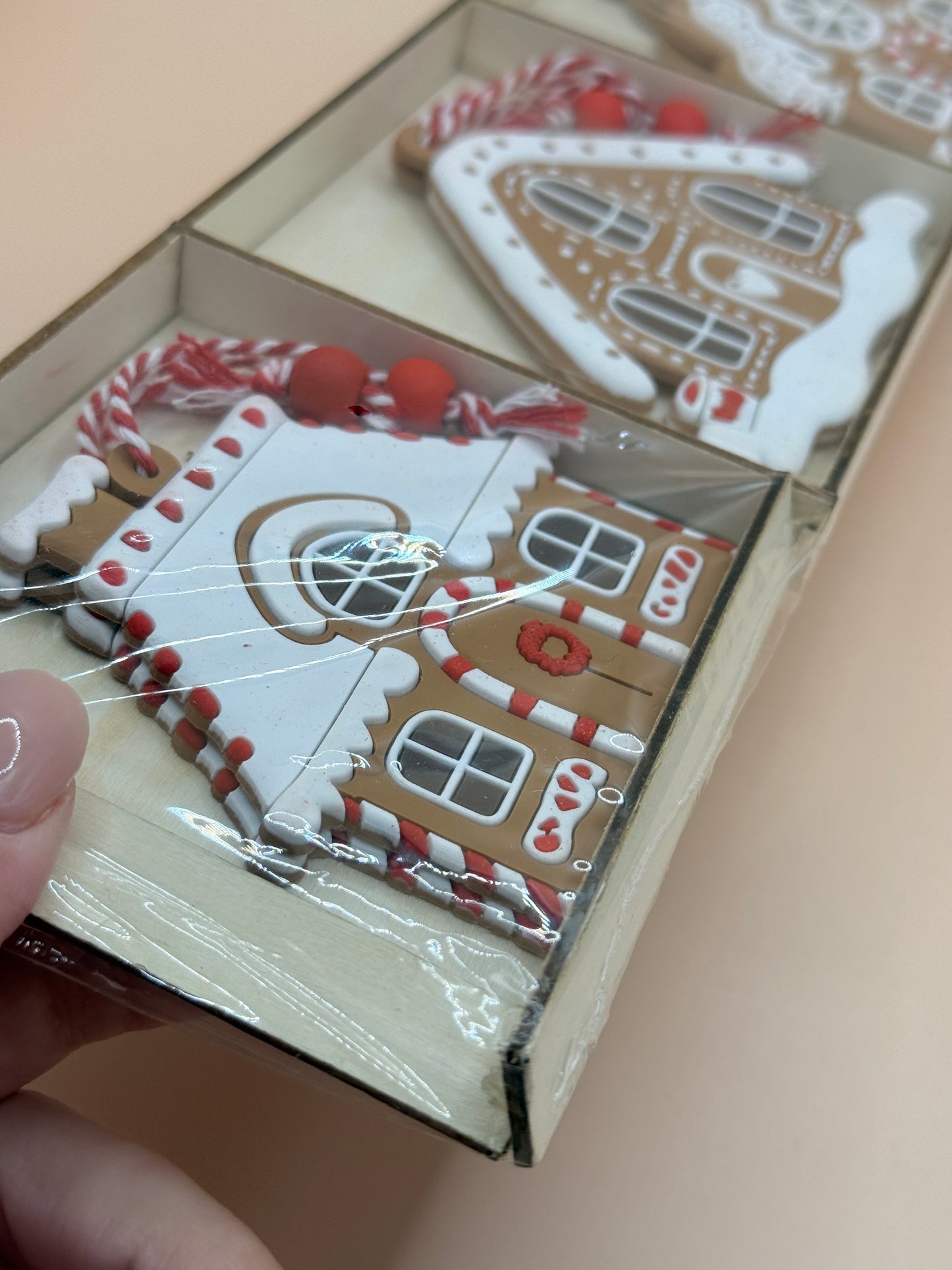 Jolly & Joy Gingerbread House Christmas Ornaments 6 Pack