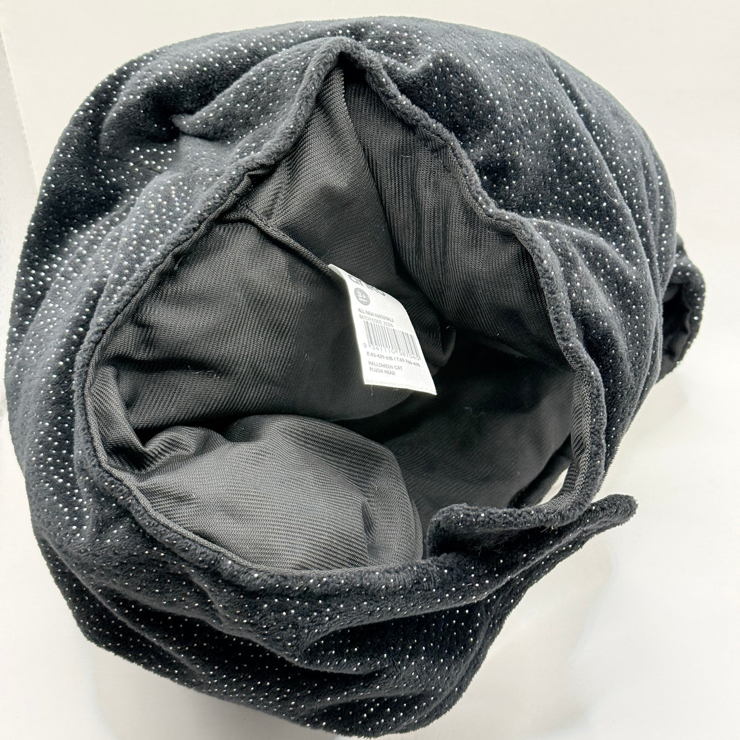 Anko Halloween Cat Plush Head Costume Hat – Black Glitter