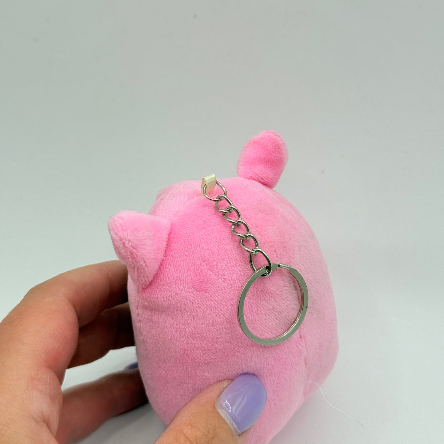 Pink Owl Plush Keychain