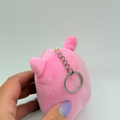 Pink Owl Plush Keychain