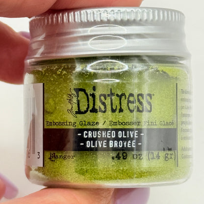 Tim Holtz Distress Embossing Glaze – Crushed Olive 14g
