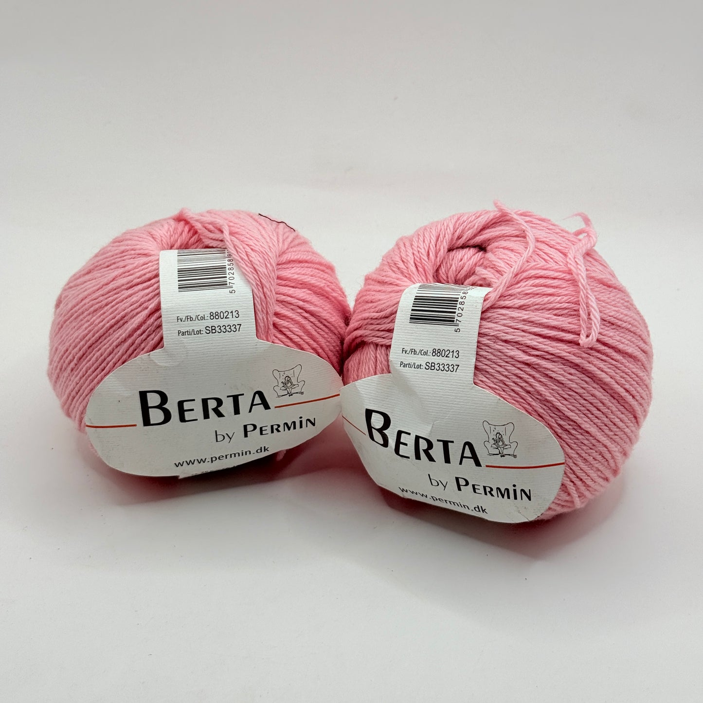 Berta by Permin Pink Yarn – 2 x 50g Skeins Wool & Cotton Blend