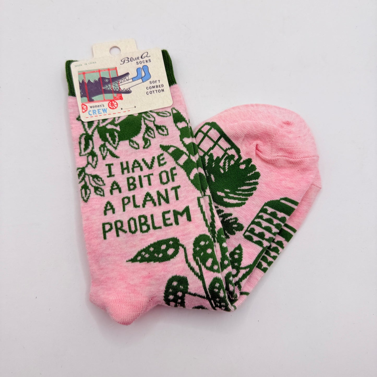 Blue Q Plant Problem Crew Socks – Women’s 5–10