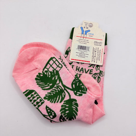 Blue Q Plant Problem Crew Socks – Women’s 5–10