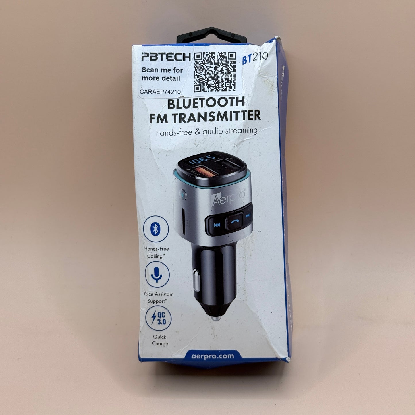 Aerpro APBT210 Bluetooth FM Transmitter with QC3.0 Quick Charge