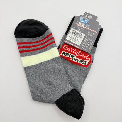 Blue Q “Certified Pain in the Ass” Men’s Crew Socks Men’s 7–12