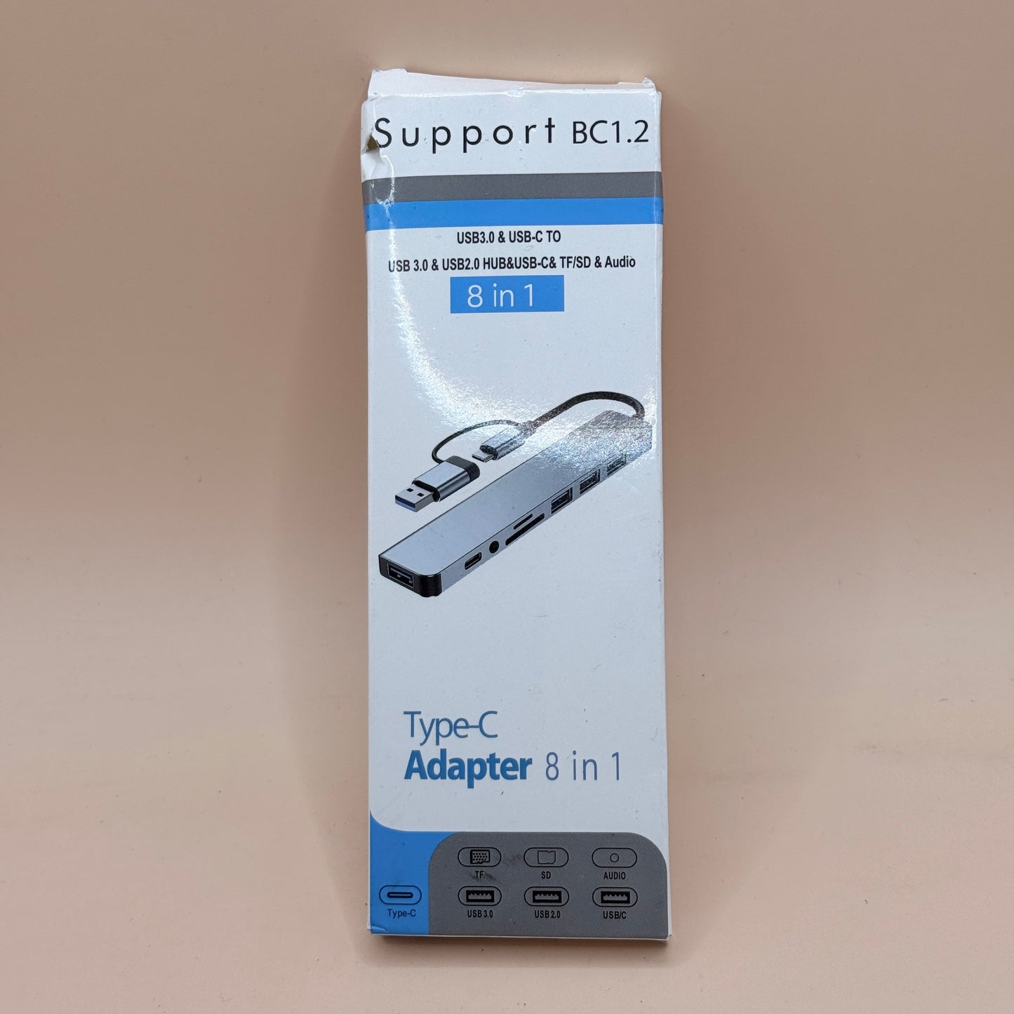 Support BC1.2 Type-C Adapter 8 in 1 USB Hub