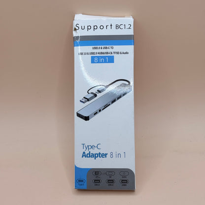 Support BC1.2 Type-C Adapter 8 in 1 USB Hub