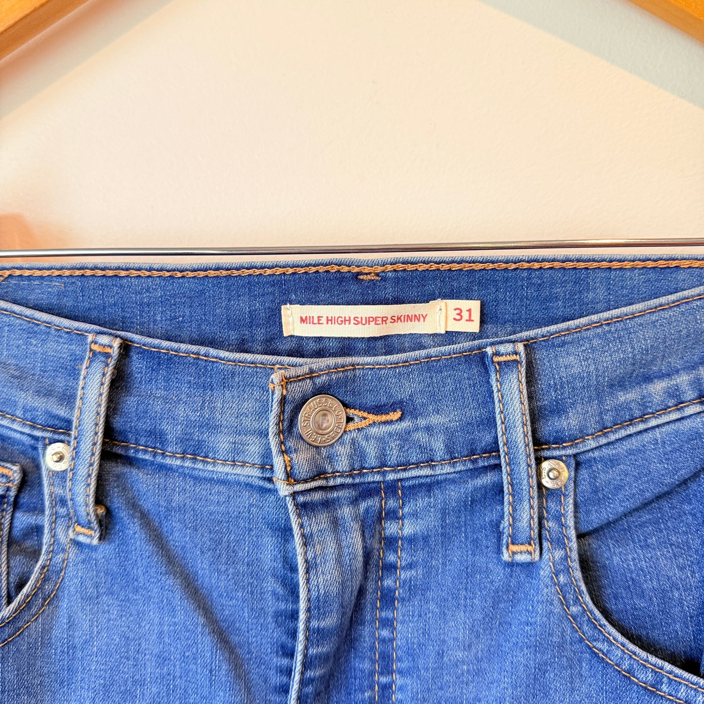 Levi’s Mile High Super Skinny Blue Denim Jeans – W31