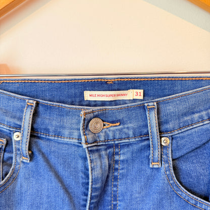 Levi’s Mile High Super Skinny Blue Denim Jeans – W31