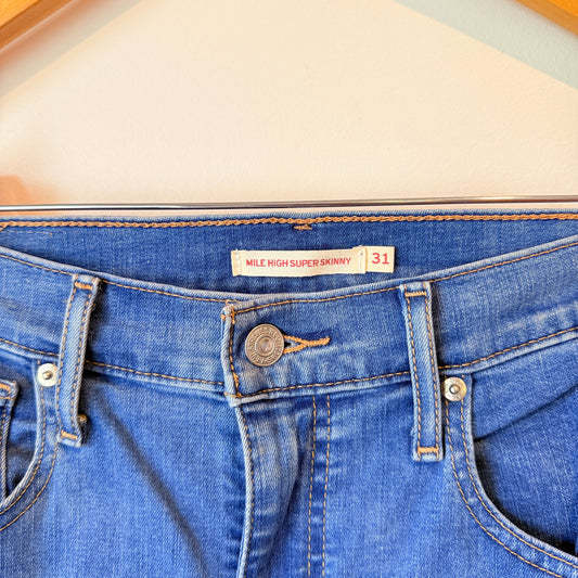 Levi’s Mile High Super Skinny Blue Denim Jeans – W31