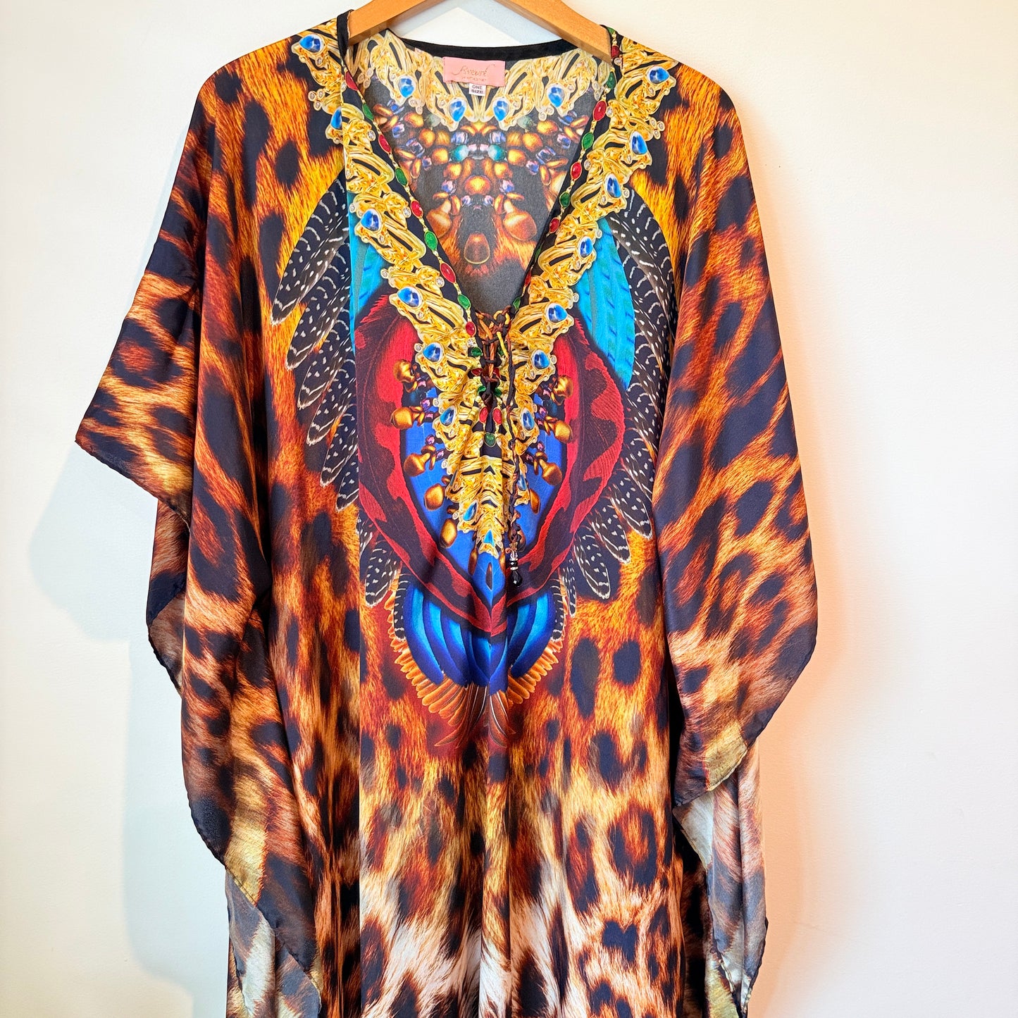 Resort by Augustine Leopard Print Jeweled Kaftan - One Size