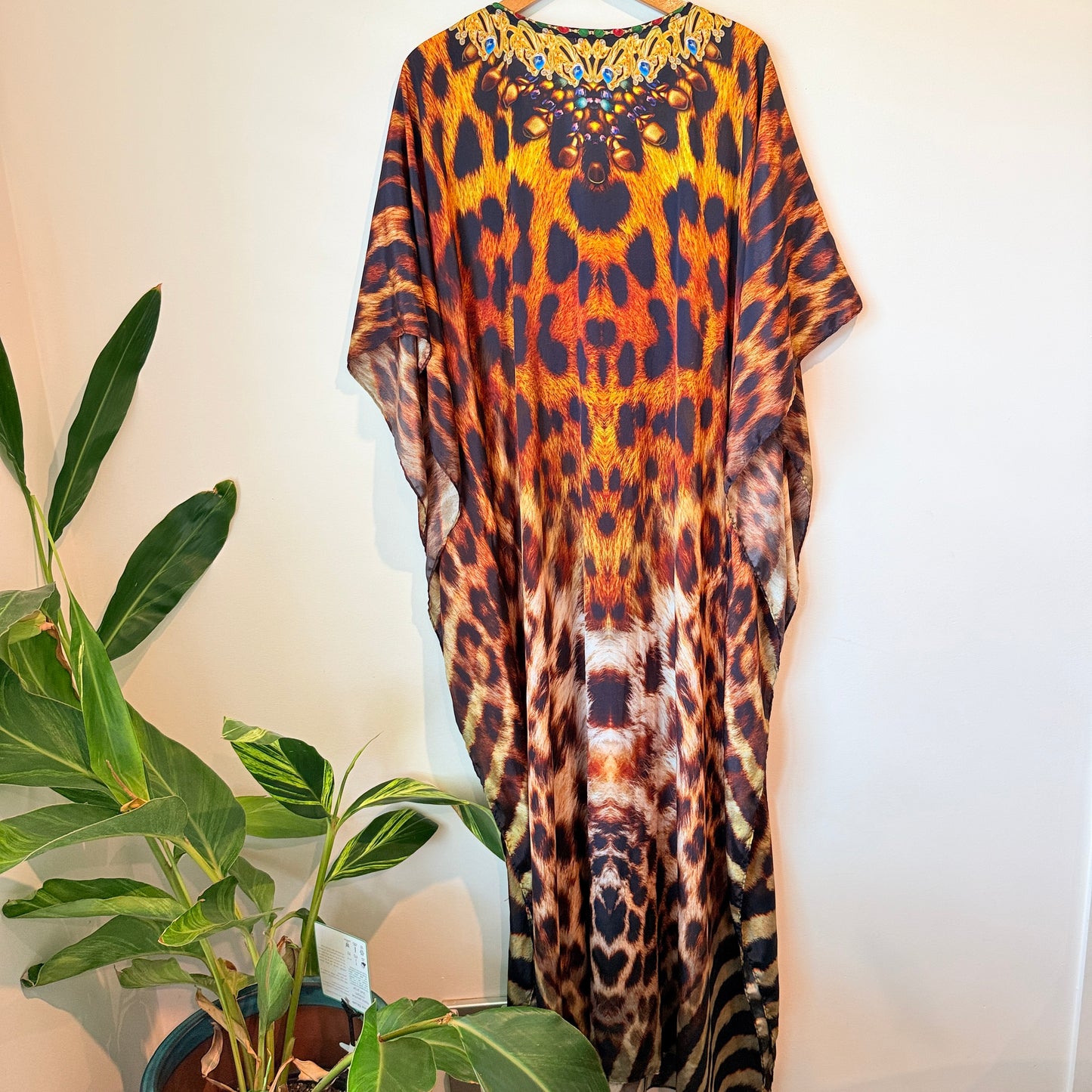Resort by Augustine Leopard Print Jeweled Kaftan - One Size