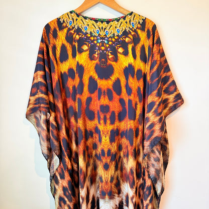 Resort by Augustine Leopard Print Jeweled Kaftan - One Size