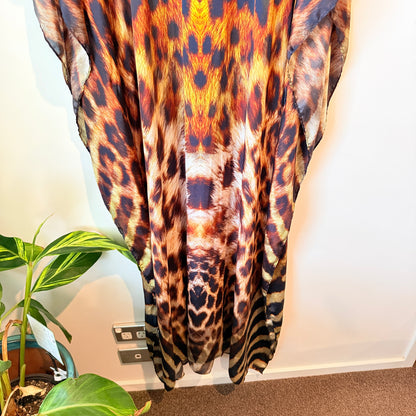 Resort by Augustine Leopard Print Jeweled Kaftan - One Size