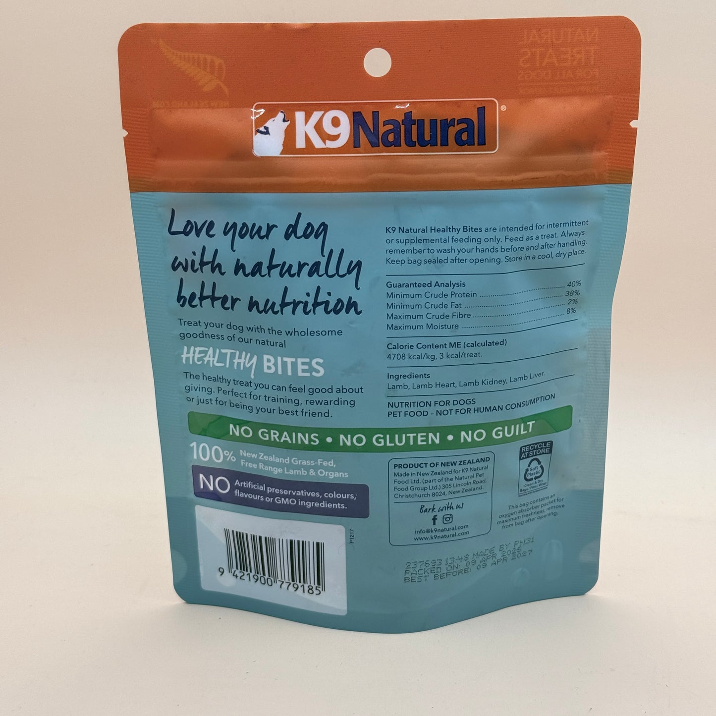 K9 Natural Lamb & Organs Healthy Bites Dog Treats 50g