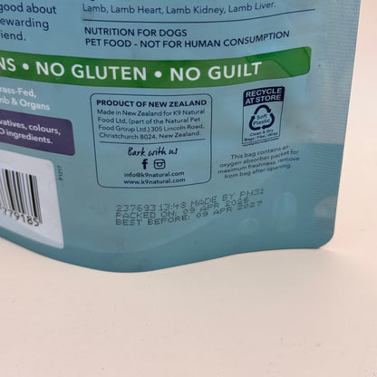 K9 Natural Lamb & Organs Healthy Bites Dog Treats 50g