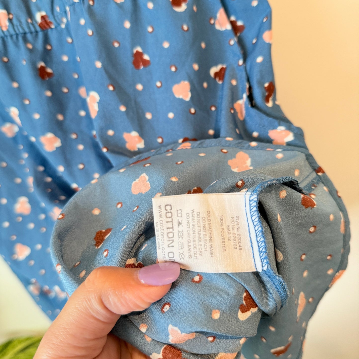 Cotton On Blue Patterned Dress - S