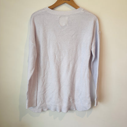 Archy & Co. White Textured Knit Sweater - u/arm 55cm