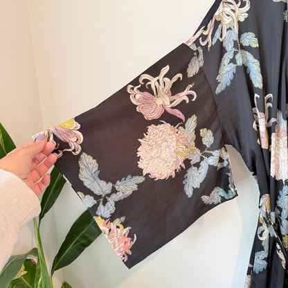 Acapella Black Floral Robe - Size 8
