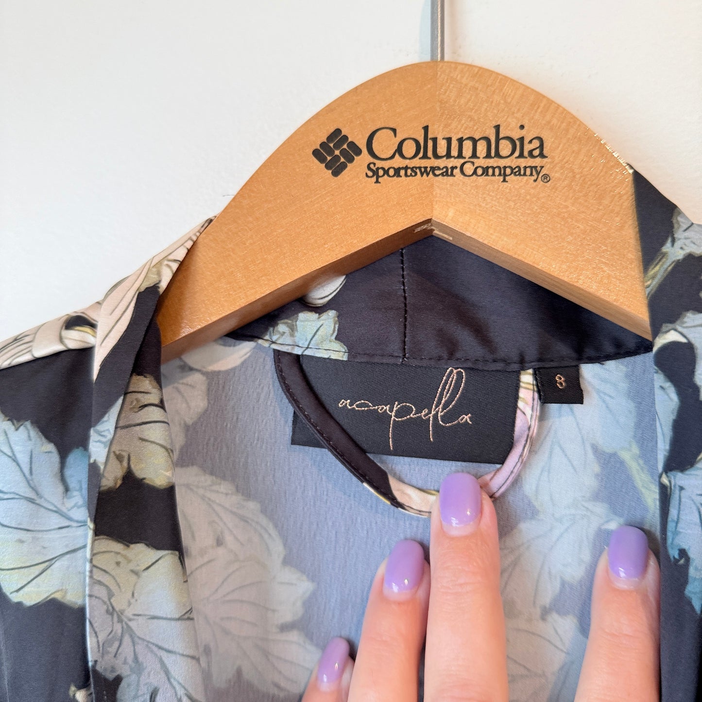 Acapella Black Floral Robe - Size 8