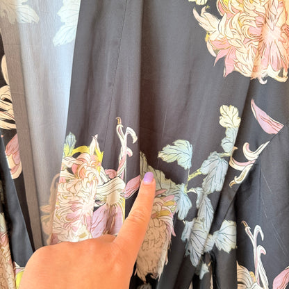 Acapella Black Floral Robe - Size 8