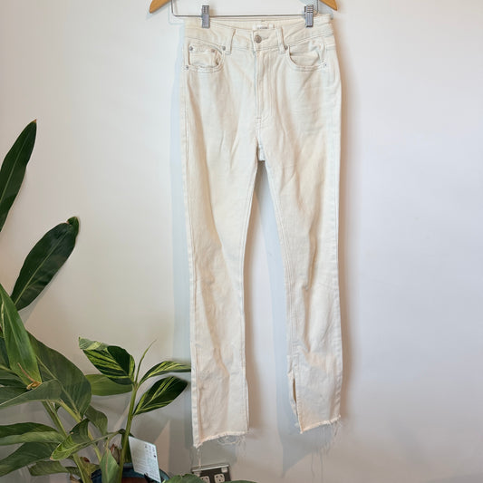 Glassons White Raw Hem Jeans - Size 8