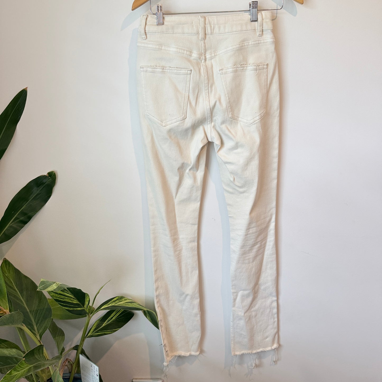 Glassons White Raw Hem Jeans - Size 8