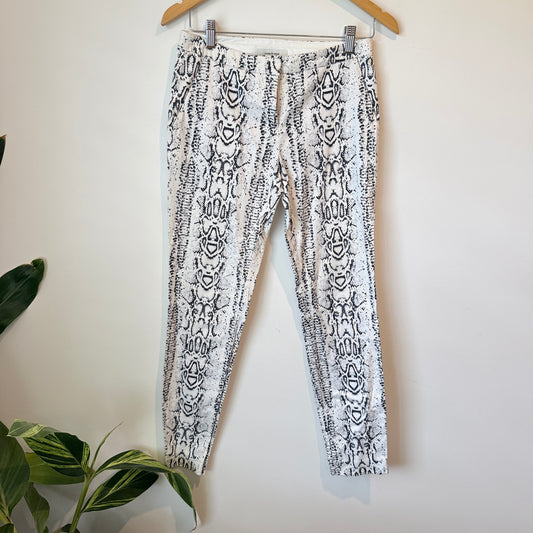 Country Road Snakeskin Print Trousers White Black - Size 4