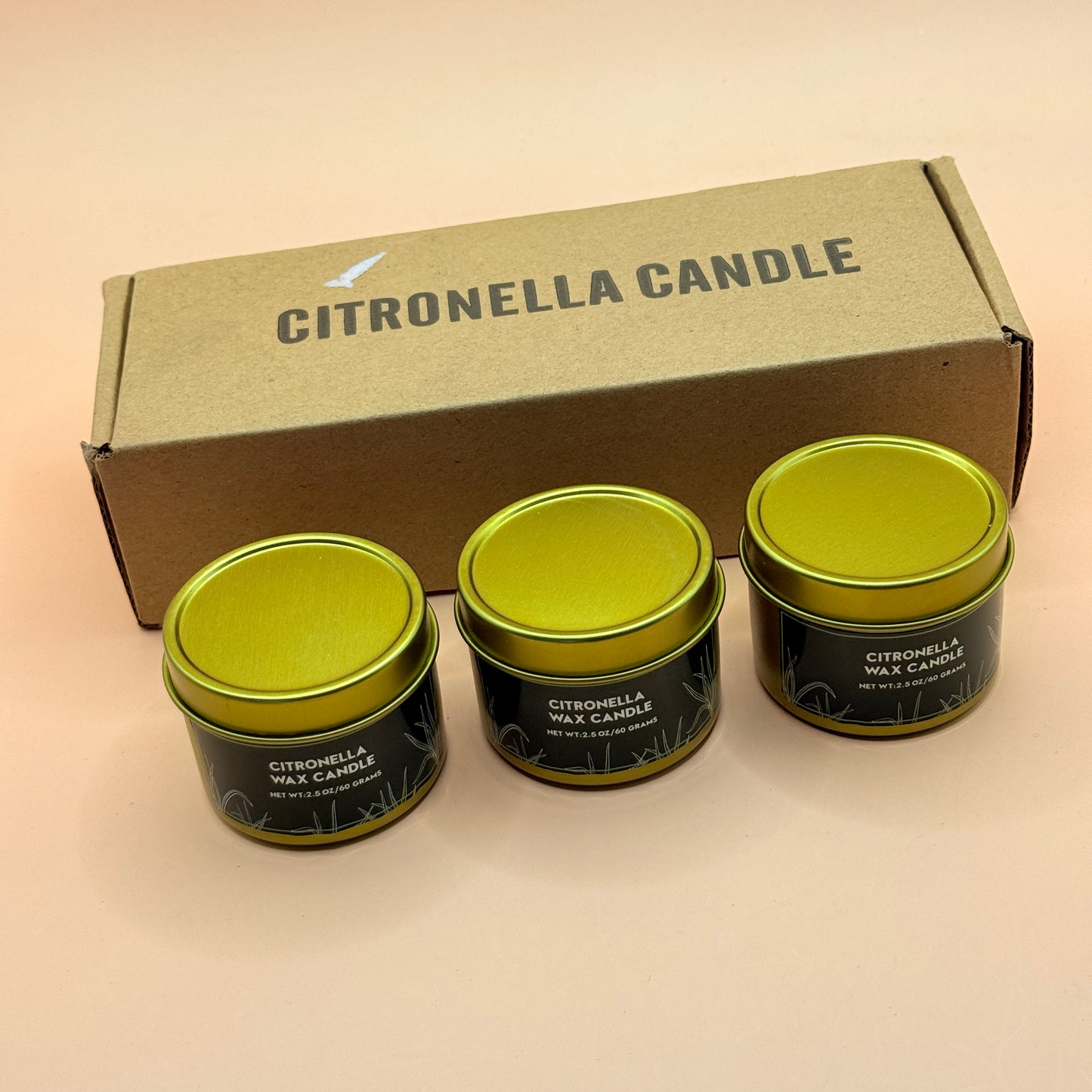Citronella Candle Set (3 Pack – Outdoor Insect Repellent)