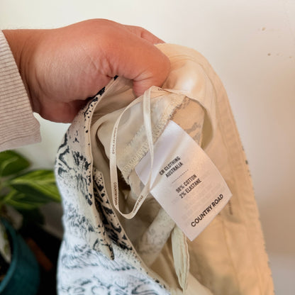 Country Road Snakeskin Print Trousers White Black - Size 4