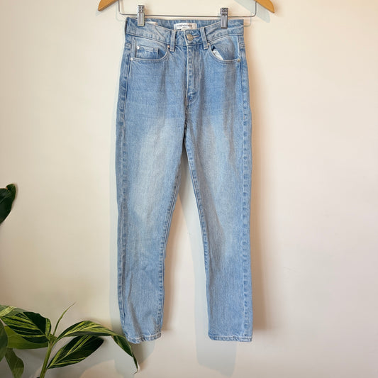 Forever New Size 4 Light-Wash Straight-Leg Denim Jeans