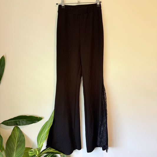 Shein Size S Black Lace Side Flare Pants