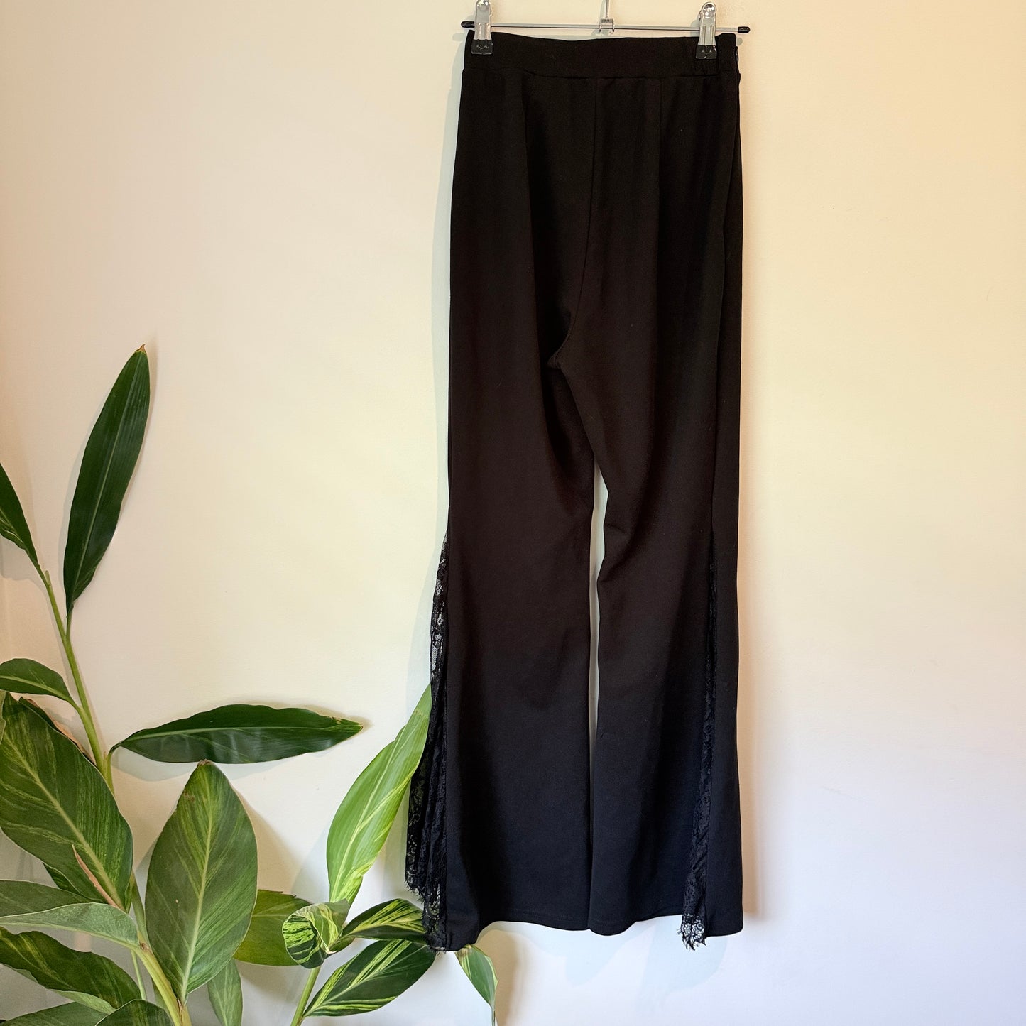 Shein Size S Black Lace Side Flare Pants