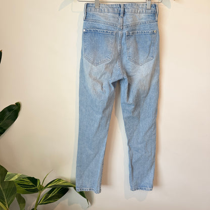 Forever New Size 4 Light-Wash Straight-Leg Denim Jeans