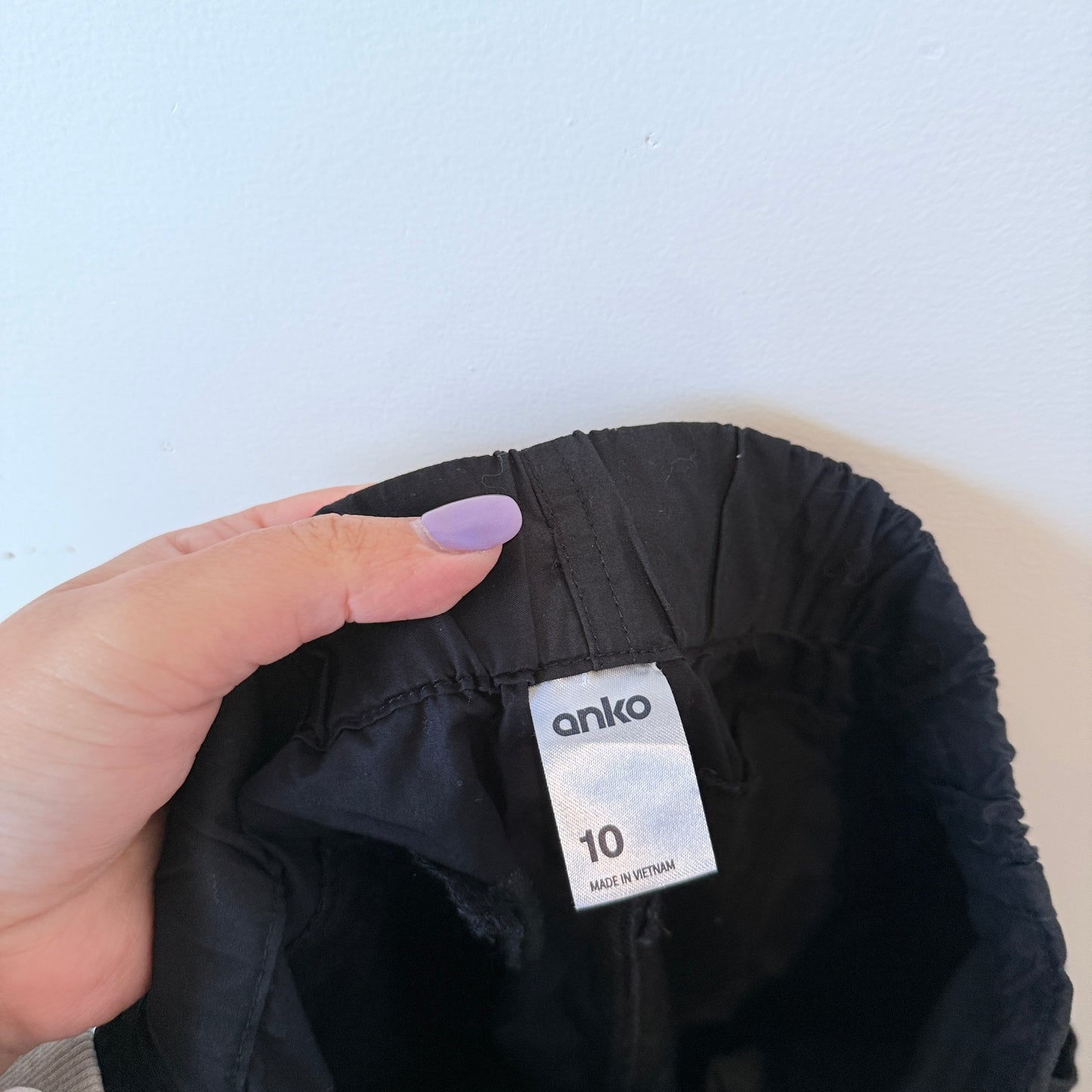 anko Size 10 Black Nylon Cargo Pants