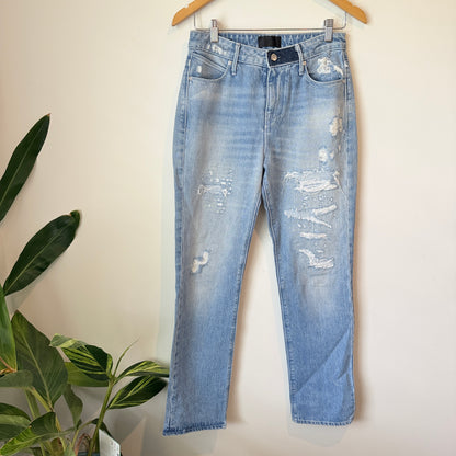 RtA Size 25 Distressed Straight-Leg Denim Jeans